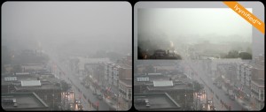 City view in heavy rain City view in heavy rain